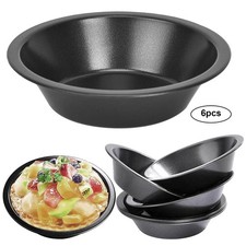 6Pcs Pie Dishes Quiche Pie Tart Tins Mini Individual Round Pie Tins Non-Stick UK