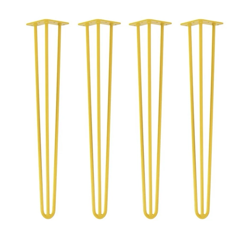 Natural Goods Berlin 4X Hairpin Leg Tisch-Beine Gelb Bodenschutz