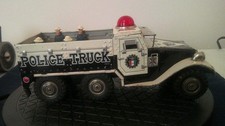 VTG RARE 1950/60'S FRICTION POWERED TIN LITHO POLICE TRUCK YONEZAWA JAPAN 