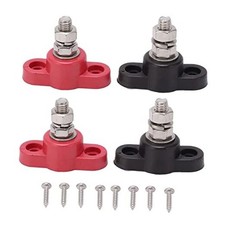 4 Pcs Battery Power Distribution Terminal Blocks Red Black Single Stud Ground