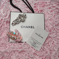 Pink Rhinestone Bow Hair Clip Set Silver Charm Barrette Accessories