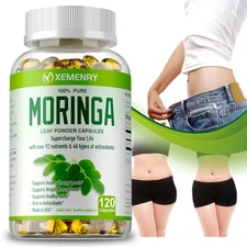 Moringa Capsules 1000mg - Antioxidant, Weight Loss, Joint and Digestive Health