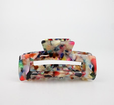 1pc Multicolor Art Deco Hair Claw Clip, Acetate Hair Claw 3 inches