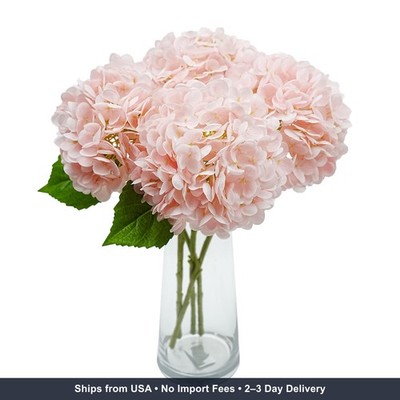 Jahe 4 Pcs Hydrangea Artificial Flowers, 20'' Tall Large Bloom Faux Hydrangea Fl