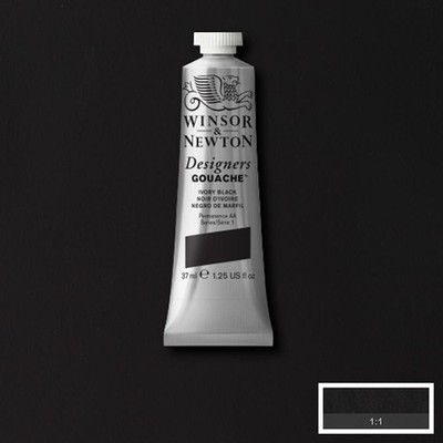 Winsor and Newton Designers Gouache 1.25 oz. Ivory Black