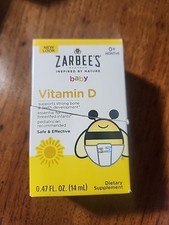 Zarbee's Vitamin D Drops for Infants 14ml Baby  Toddler Liquid - EXP 02/2027