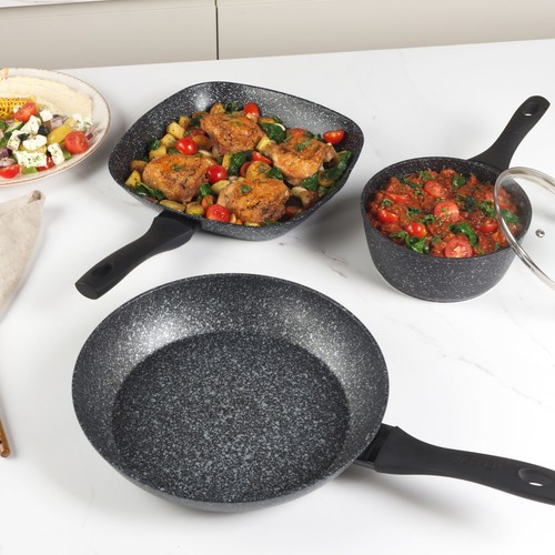 Salter Griddle Pan Non-Stick 28cm Megastone Collection Forged Aluminium Silver - Picture 9 of 9