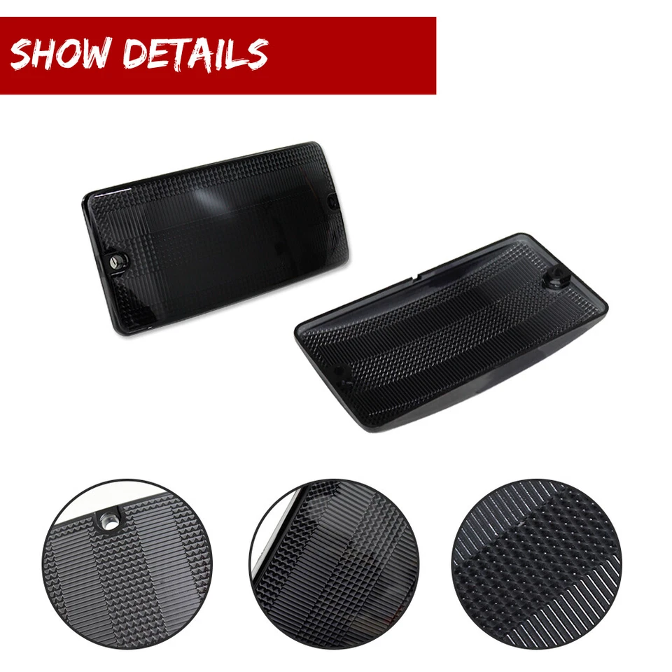 Kit de carcasas de luces de señal de giro de parrilla delantera con lente ahumada para Ford Bronco 1969-1977 Foto 3 de 4