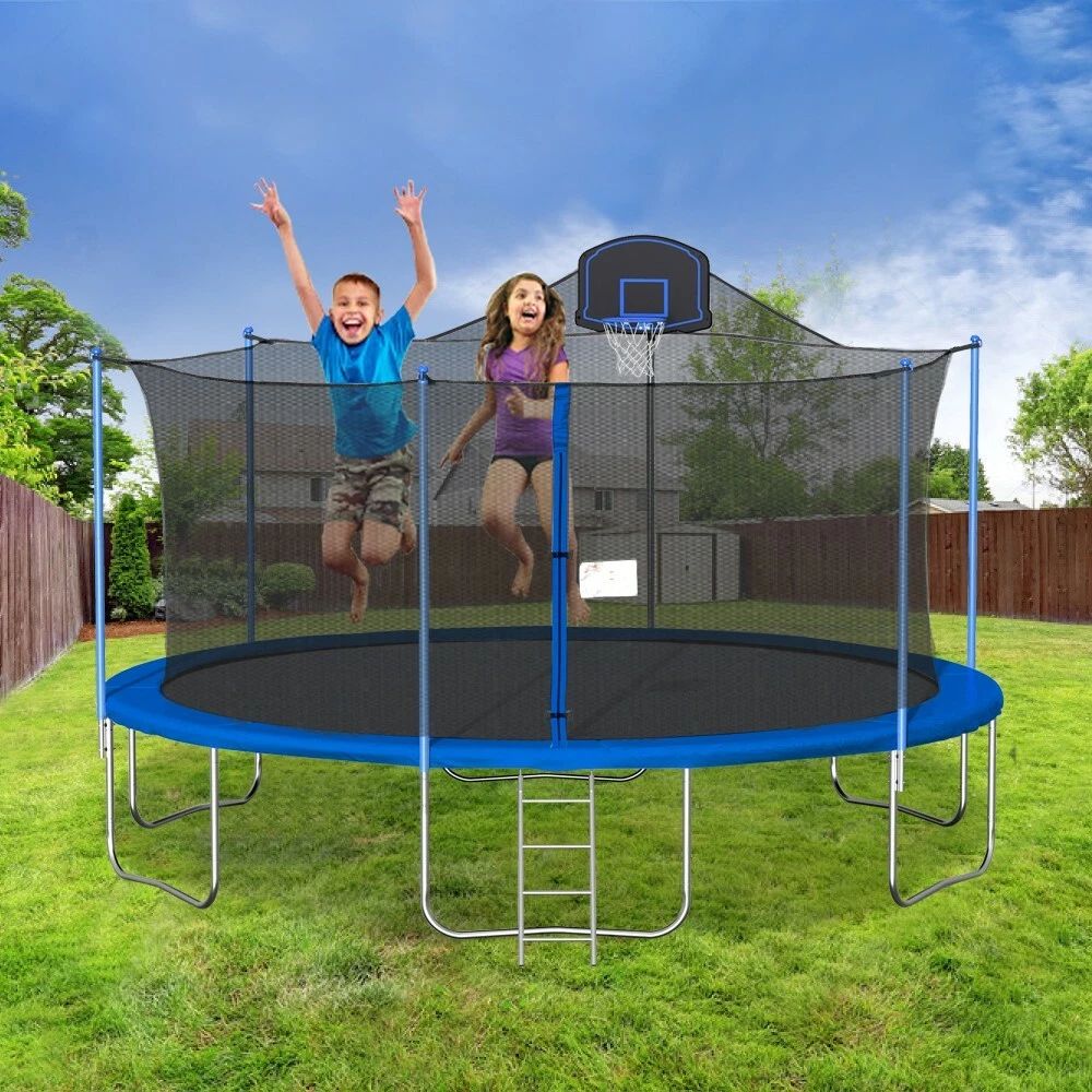 AirZone 14 Feet Trampoline with Safety Enclosure Fun Summer Gift