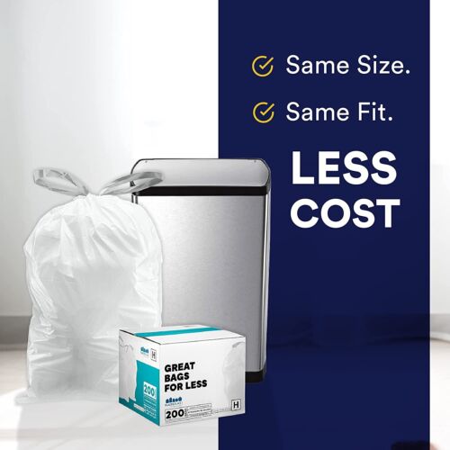 Plasticplace Custom Fit Trash Bags Compatible with simplehuman Code X, 200 Count - Picture 5 of 6