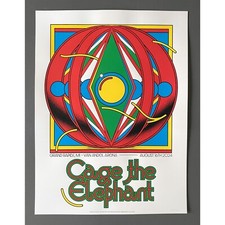Póster Cage the Elephant Grand Rapids 2024 Sanro Rybah 18x24 como nuevo x/230 original