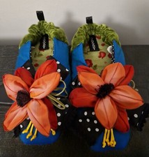 Girls Slippers Chinatown Flower Unusual Artisan - Size 12/13/1