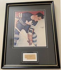 Syl Apps Framed Photo With Cut Autograph Toronto Maple Leafs NHL HOF