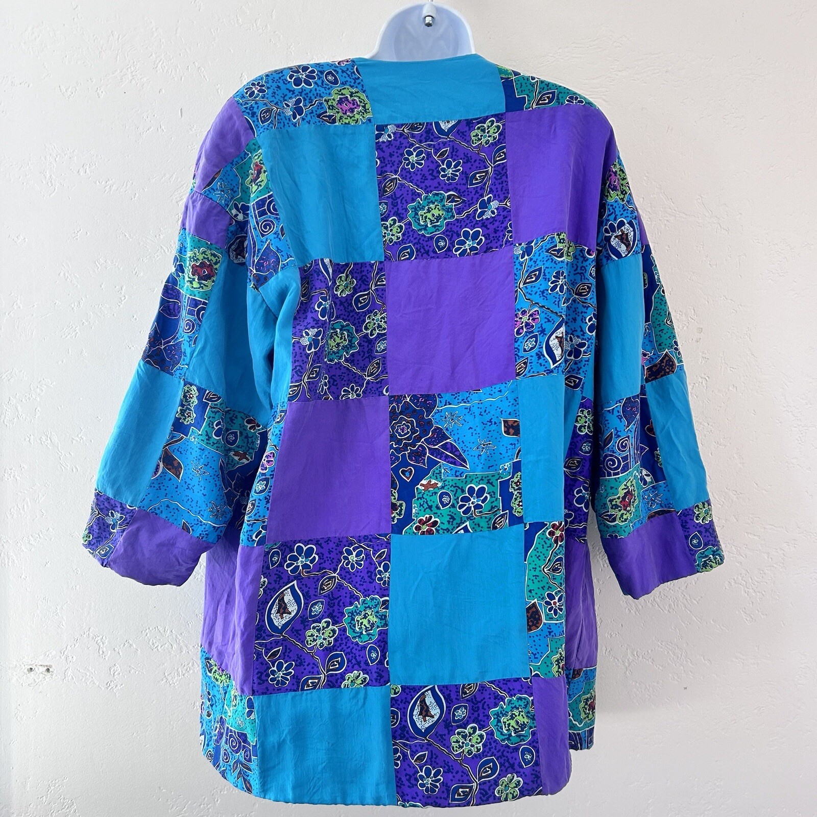 Vintage Silk Patchwork Single Button Jacket Size … - image 6