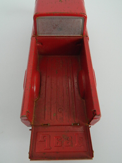 Vintage 1960's Tonka Red Jeep Pickup Pick-Up 9” Pressed Steel