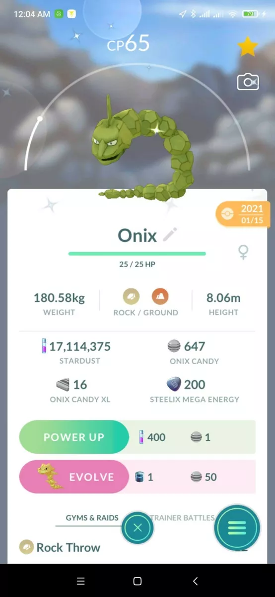 Shiny Onix Pokemon Trade Go