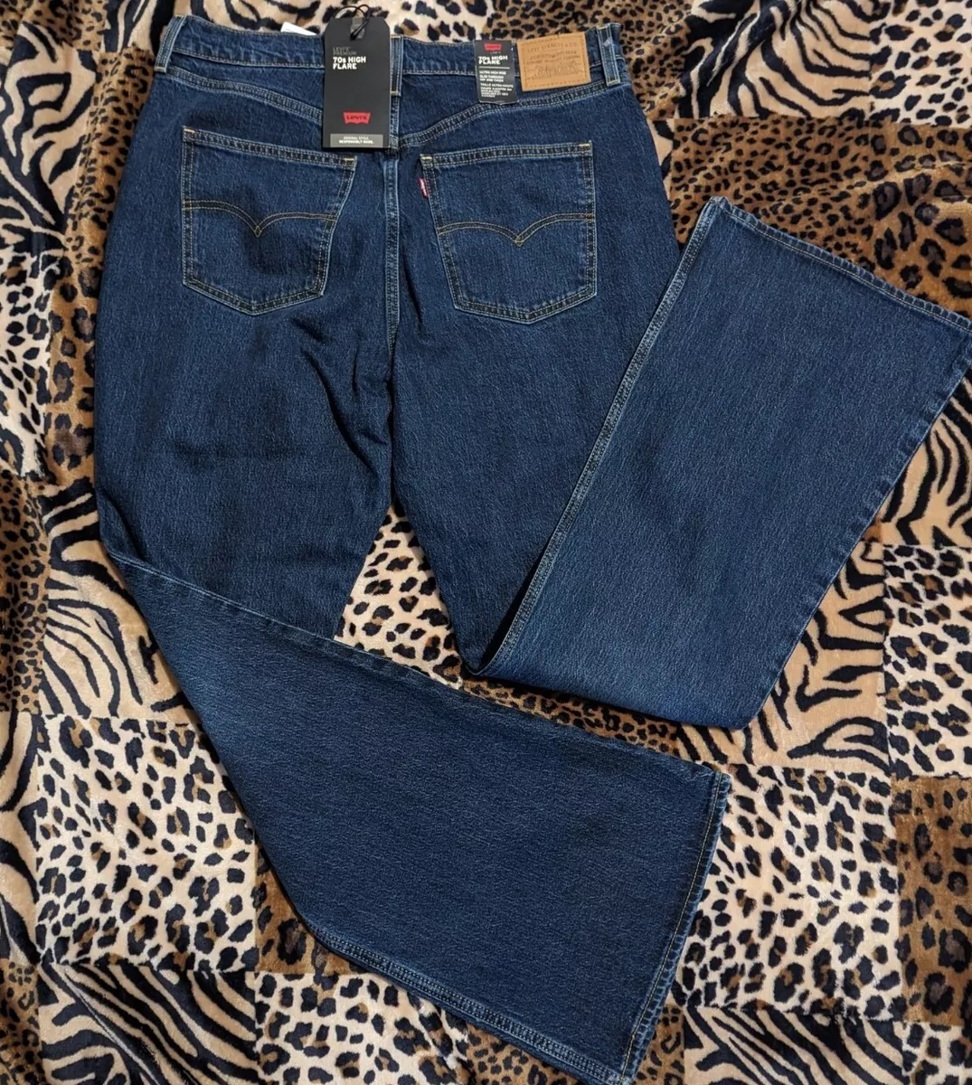 LEVIS PREMIUM 70s High Flare BIG E A08990004 Womens Bell Bottom Jeans 34x34  #98