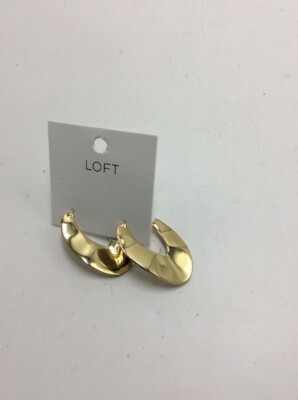 $29.50 LOFT GOLD TONE OPEN HOOP EARRINGS #119