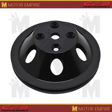 Fits 1969-85 Chevy Small Block Black Aluminum Water Pump Pulley 1 Groove (Long)
