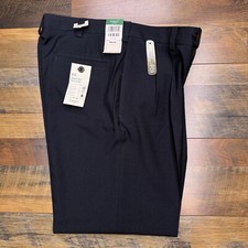 Haggar Eclo Dress Pants 34x30 Navy Smart Fiber Classic Fit No Iron New