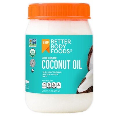 Organic Refined Coconut Oil, 15.5 Fl Oz, All Purpose Oil for Cooking, Baking, Ha