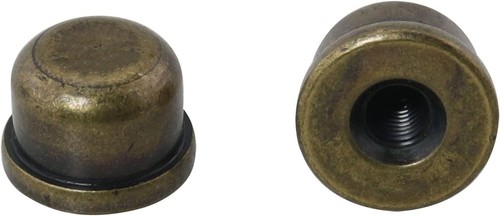 (1) Antique Knob Lamp Shade Finial, 1/2" H Brass Plated Cast Metal (1/4"-27 Thd) - Picture 5 of 6