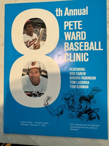 1978 PETE WARD BASEBALL CLINIC Media Guide 30 Pages MiNT 8th Annual ROD CAREW+
