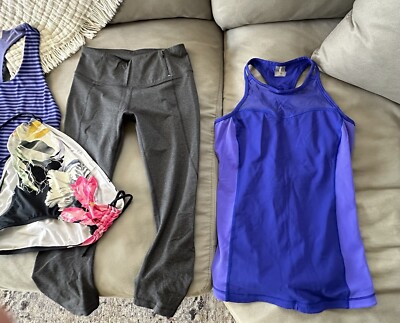 CALIA Grey Crops  S Swim Bottoms Med Tank M 4 Pcs Atheltic Carrie Underwood