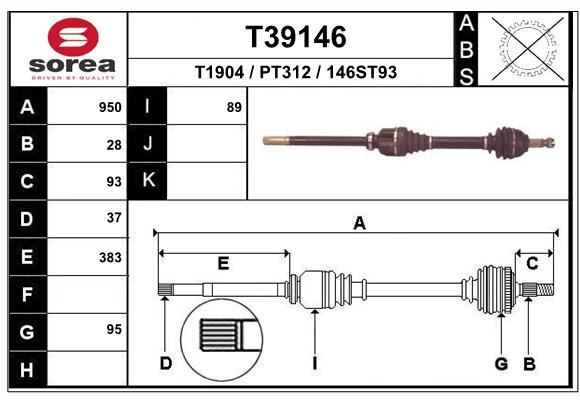 Cardan Peugeot 607 2.2 HDi acier forgé haute résistance de transmission