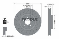 2X Textar 92262105 Bremsscheibe FüR MERCEDES-BENZ