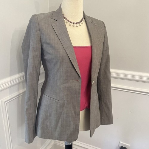 Elie Tahari Bergdoff Women’s 2-pc Pant Suit Brown Slim Cut Wool Blend Small Sz 2 - Picture 4 of 15