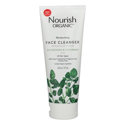 Nourish Organic Face Cleanser - Moisturizing Cream Cucumber and Watercress - ...