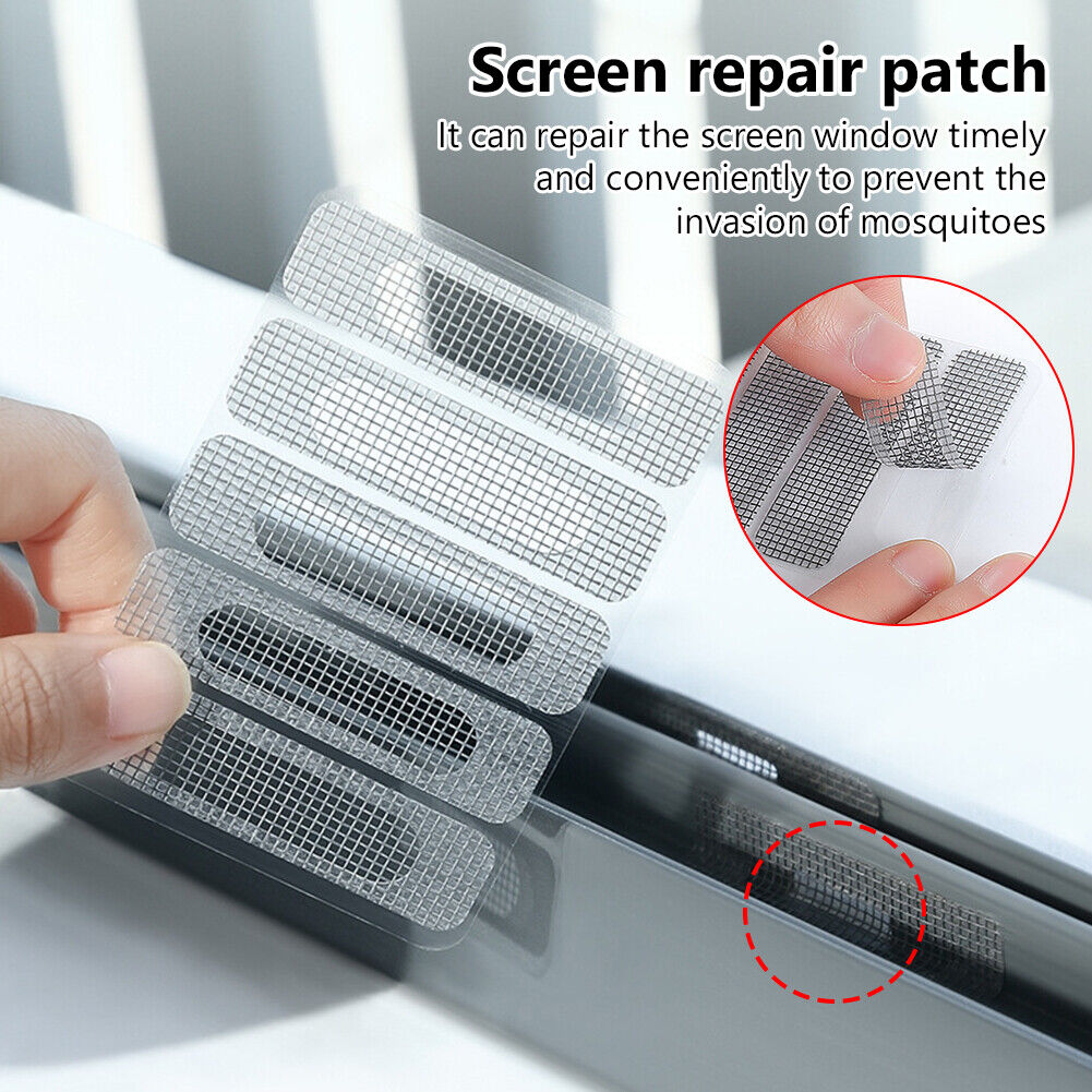 Window Screen Repair Patches Adhesive Mesh Tape Weep Hole Covers