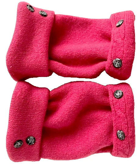 FINGERLESS GLOVES DARK PINK 100% MERINO WOOL M - L MEDIUM - LARGE WOMEN'S WINTER