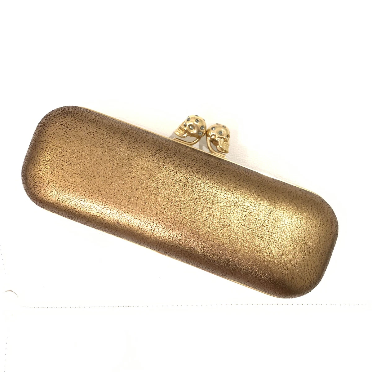 Alexander mcqueen gold clutch hot sale