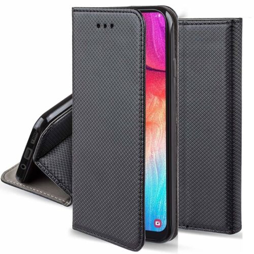 For SAMSUNG GALAXY A04S FLIP BOOK CASE LUXURY LEATHER BLACK WALLET STAND COVER - Afbeelding 1 van 7