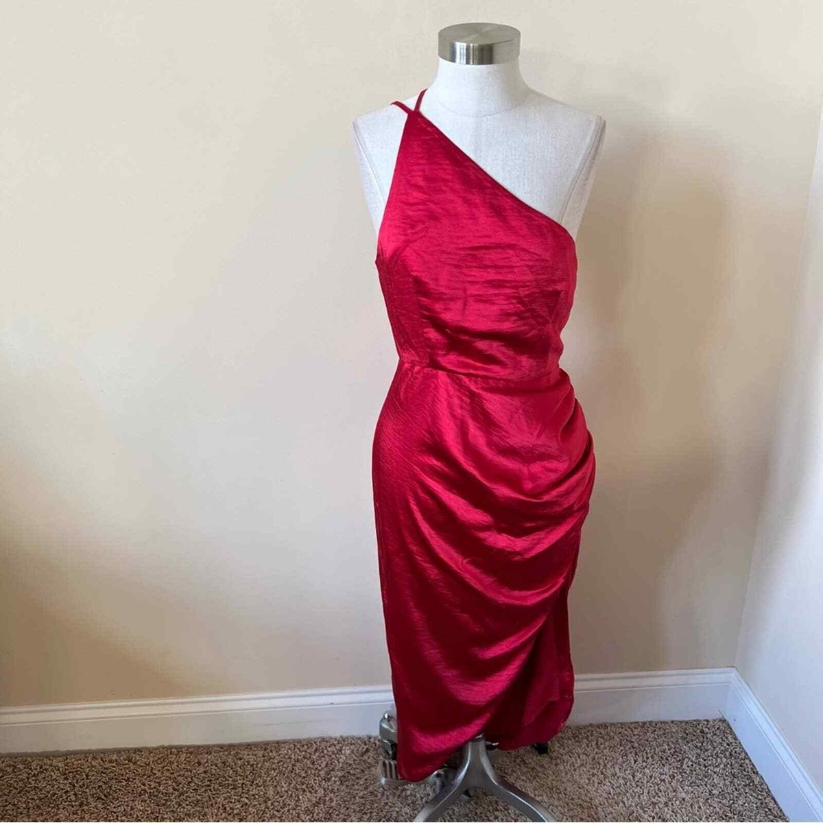 open lace back dress Collision Satin Maxi Dress main image 1