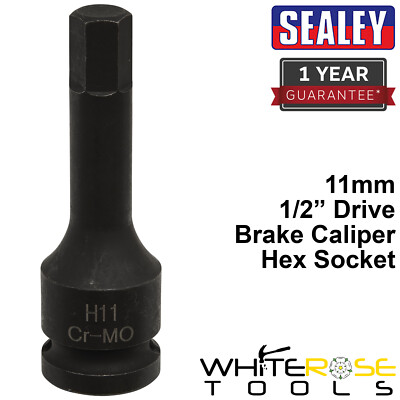 Sealey Brake Caliper Fixing Bolt Socket 11mm Hex 1/2'' Drive Ford Mercedes Volvo