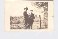 RPPC Real Photo Postcard Candid Two Men Standing In Vineyard