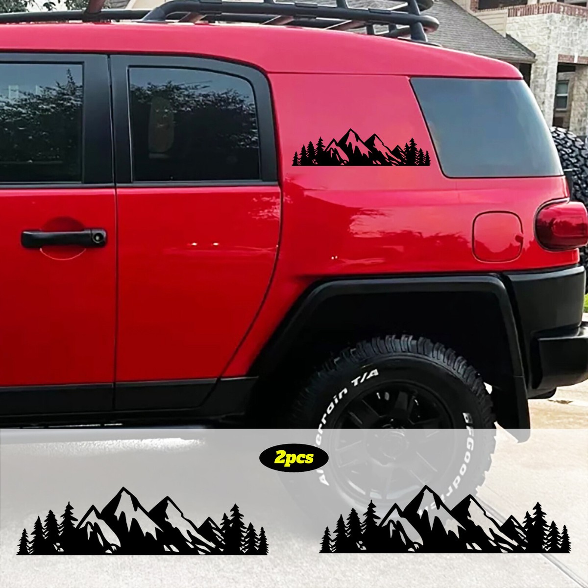 Car Side Stickers for TOYOTA FJ CRUISER Tree Mountain Graphics