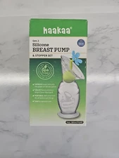 Haakaa Silicone Breast Pump- Milk Collector with Stopper Set- 4 oz NEW