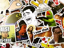 10-100 Throwback Memes and Funny References Sticker Pack Waterbottle Laptop