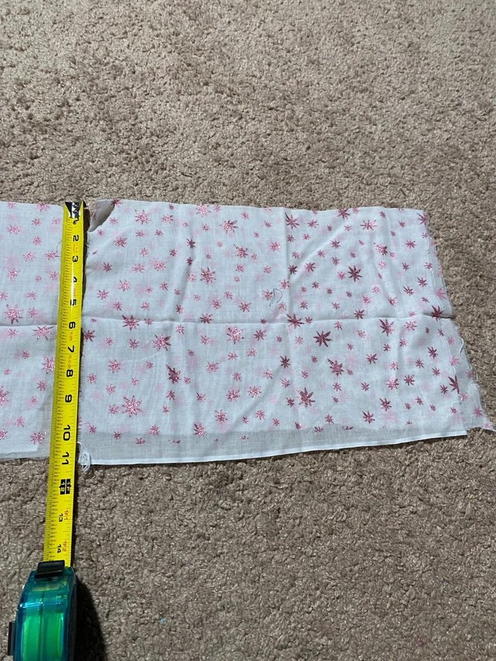 Tela Brillo Estrella Rosa Blanco 22" x 16" Panel Ligero Muy Bueno Foto 4 de 4