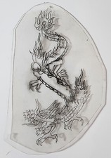 1970's ORIGINAL, Traditional, Vintage, Acetate Tattoo Stencil Japanese Dragon