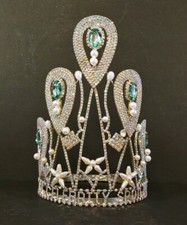 MISS CELEBRITY SPOTLIGHT Iridescent Rhinestone Crystal Tiara Crown Queen Fashion