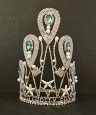 MISS CELEBRITY SPOTLIGHT Iridescent Rhinestone Crystal Tiara Crown Queen Fashion