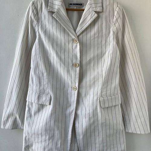 Jil Sander Wool Blazer - Women's Minimalist Tailored Jacket White Size 40 - Picture 2 of 16