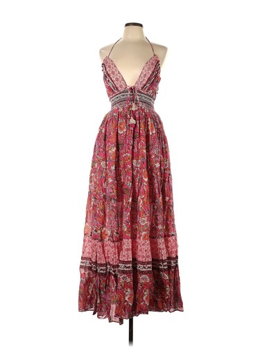 NWT Free People Real Love Maxi in Meadow Combo Floral Cotton Halter Dress L - Picture 8 of 8