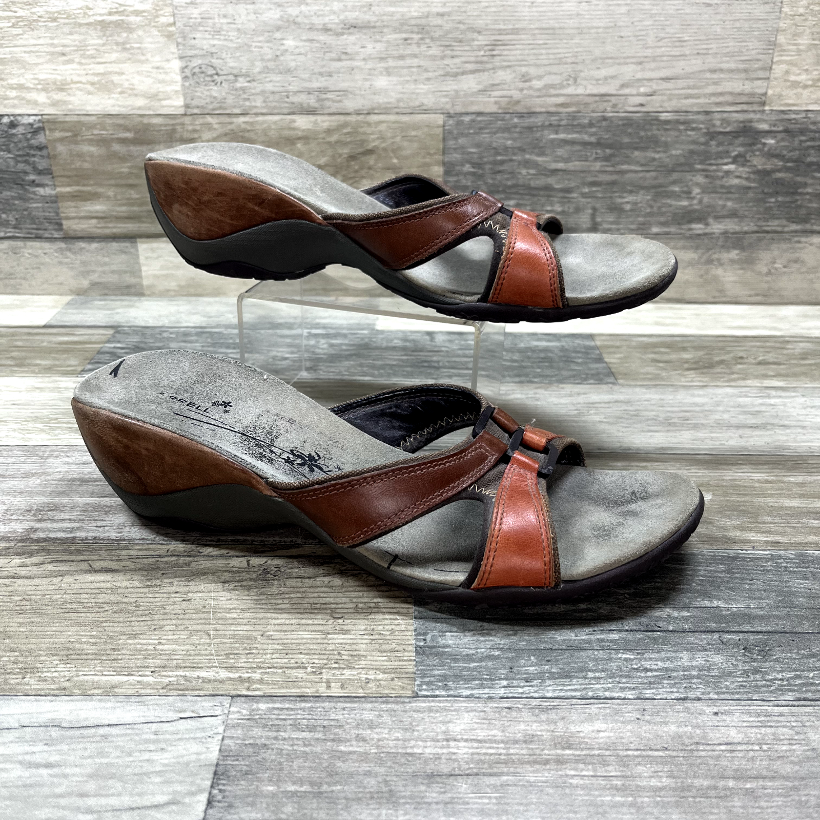 Merrell Slide sandalo donna 10 marrone rugiada zeppa tacco slip on J46188