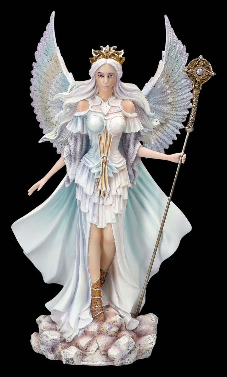Angel Figure - Queen Of Winter With Scepter - Fantasy Decor Mystical Decor